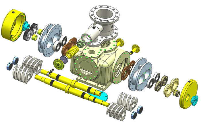 雙螺杆泵結構圖(tu)
